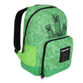 Green-Black - Back - Minecraft Childrens-Kids Three Creepers Backpack