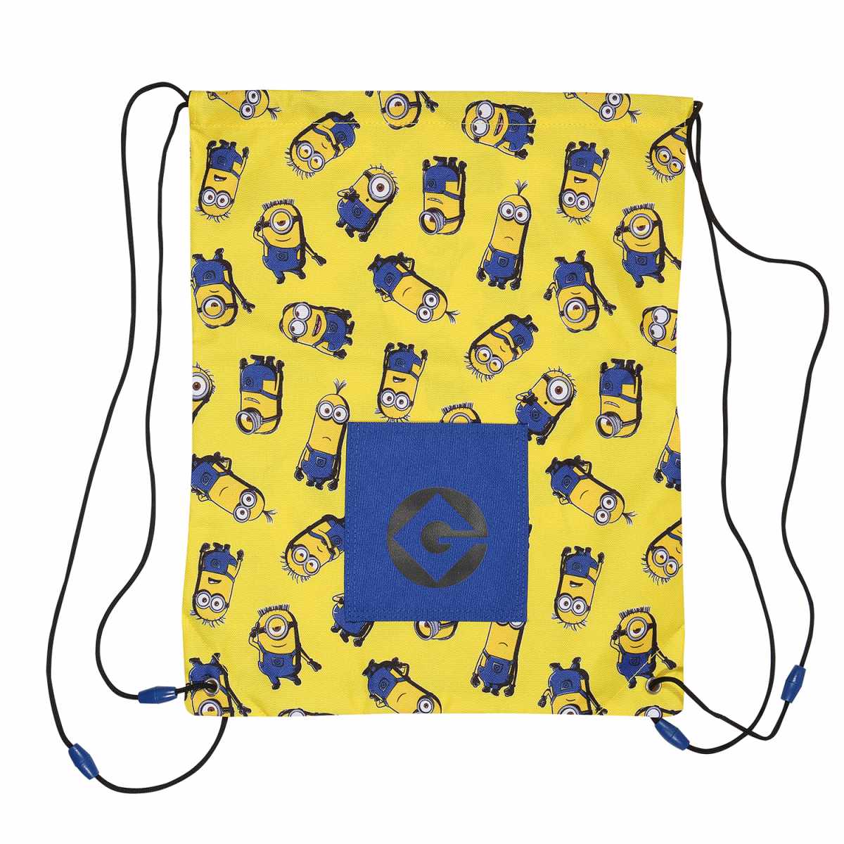 Yellow-Blue - Front - Minions Childrens-Kids Character Drawstring Bag