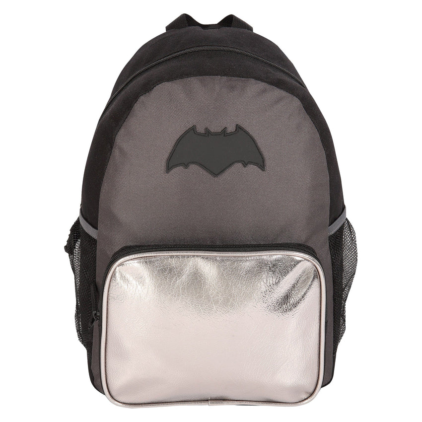 Black-Silver - Front - Batman Childrens-Kids Logo Backpack