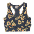 Black-Yellow-Orange - Front - Gola Womens-Ladies Back To Classics All-Over Print Crop Top