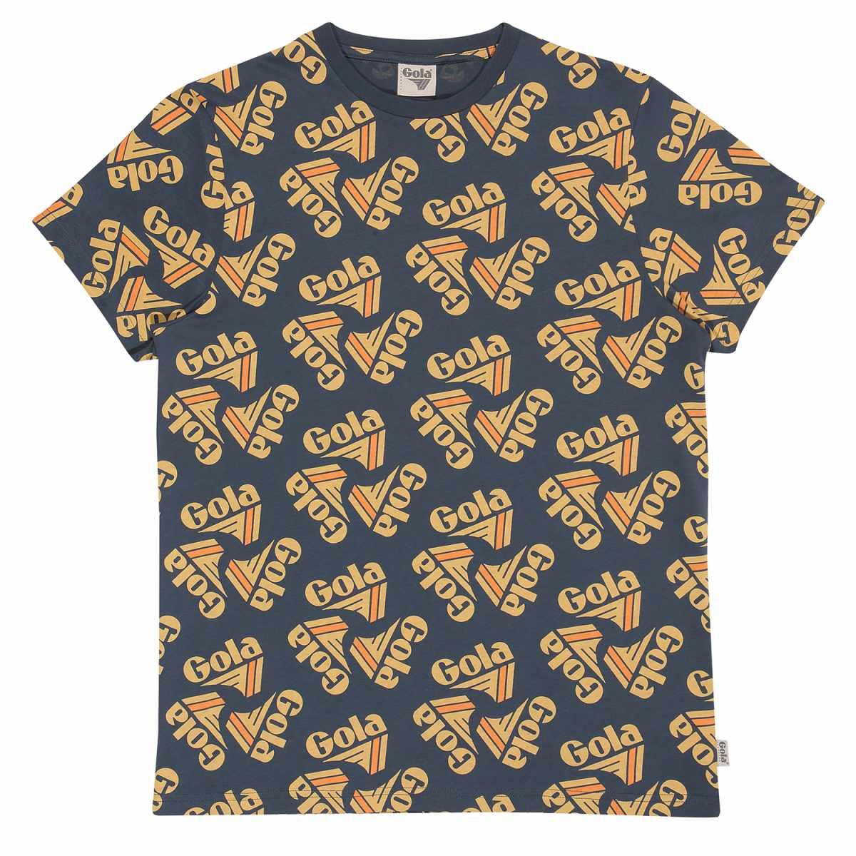 Black-Yellow-Orange - Front - Gola Unisex Adult Back To Classics T-Shirt