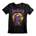 Black - Front - Among Us Childrens-Kids Purple Impostor T-Shirt