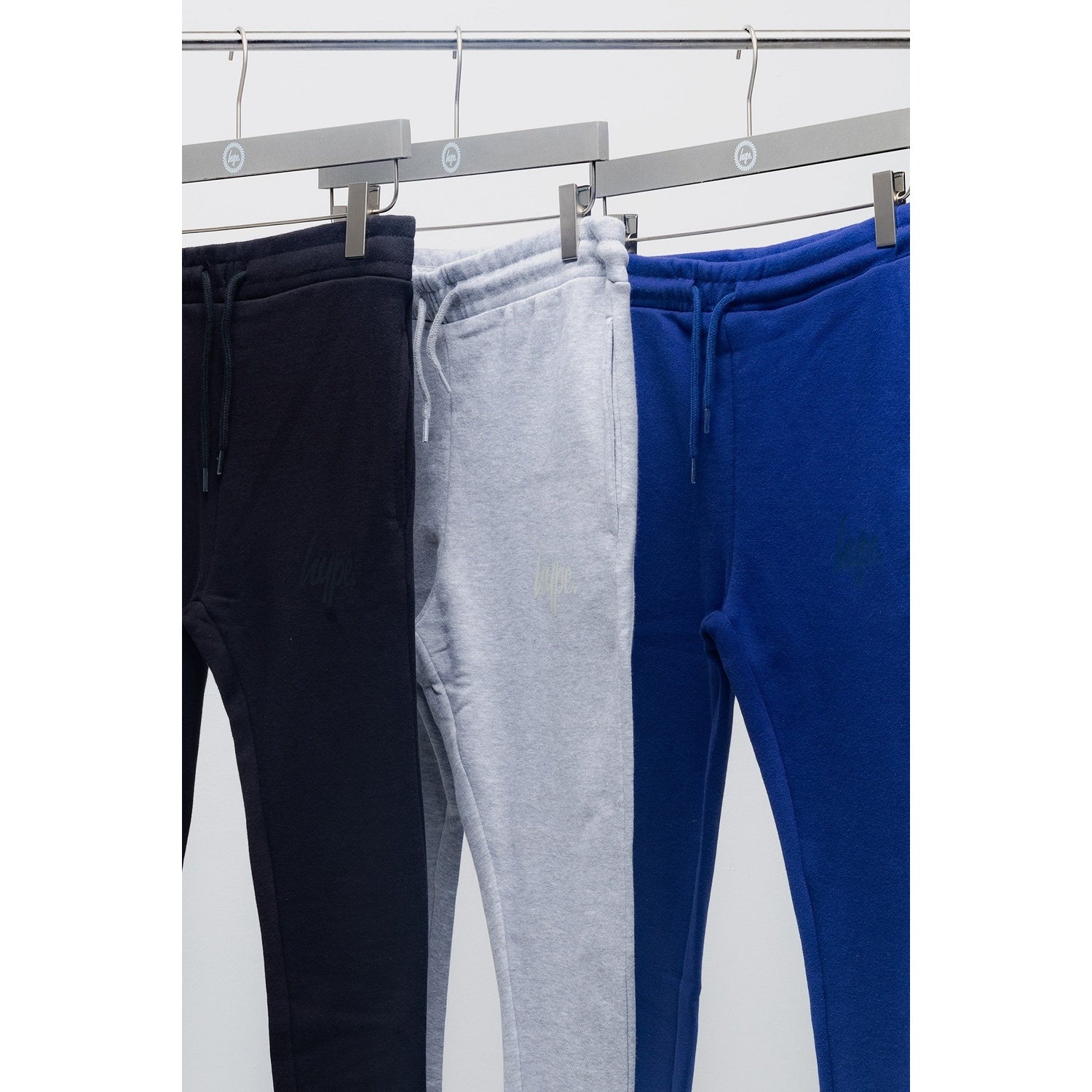 Black-Grey-Navy - Back - Hype Childrens-Kids Plain Jogging Bottoms (Pack of 3)