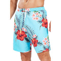 Aqua Blue-Red - Front - Hype Mens Aquifer Tropical Swim Shorts