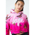 Pink - Pack Shot - Hype Girls Butterfly Fade Cropped Pullover Hoodie