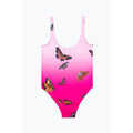 Light Pink-Dark Pink - Back - Hype Girls Butterfly Fade One Piece Swimsuit