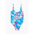 Blue-White-Pink-Red - Back - Hype Girls Hawaii Pool One Piece Swimsuit