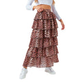 Brown-Black - Front - Hype Womens-Ladies Leopard Skirt