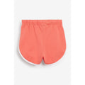 Coral-White - Close up - Hype Girls Script Running Shorts
