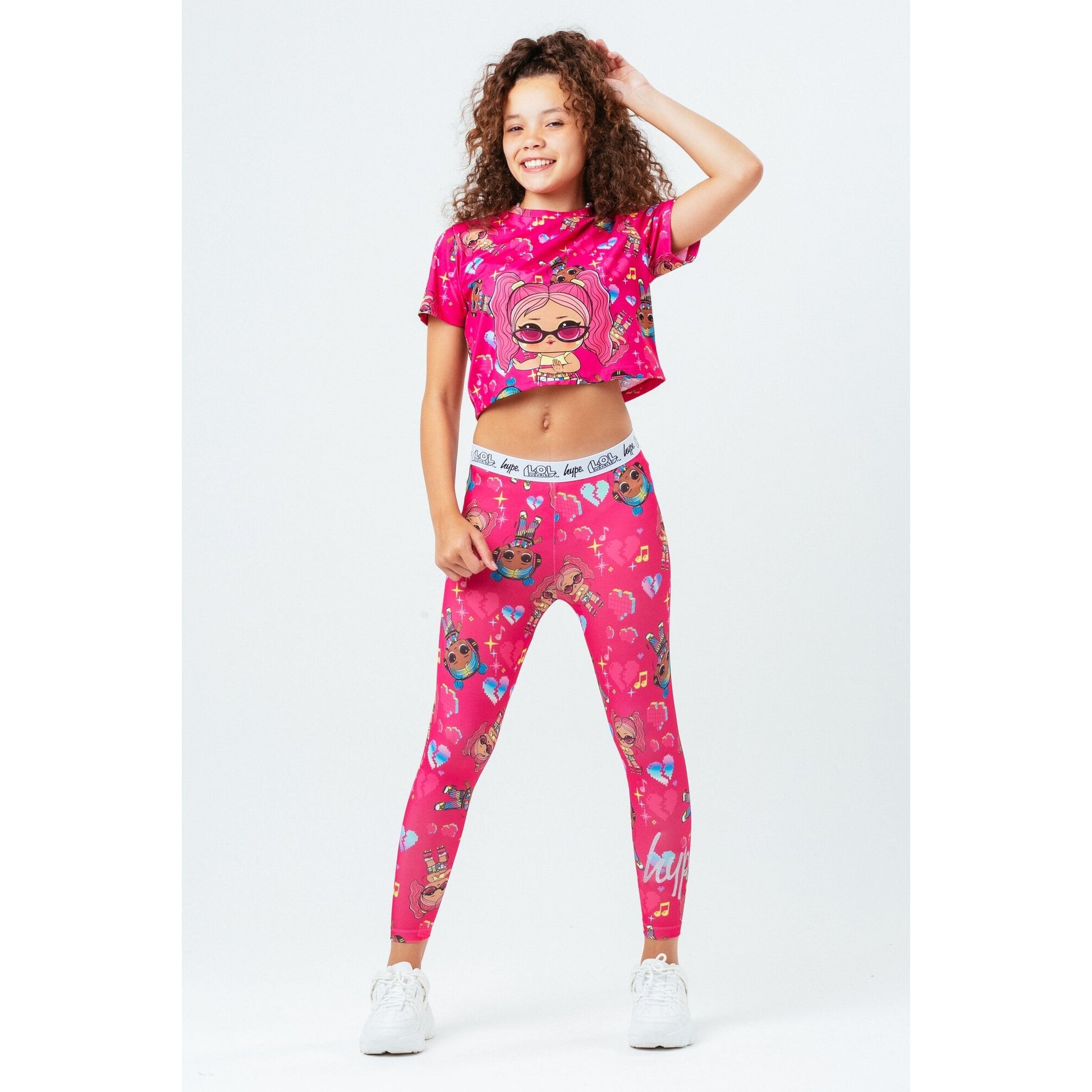 Pink - Side - Hype Girls Bae Wheels LOL Surprise Crop T-Shirt