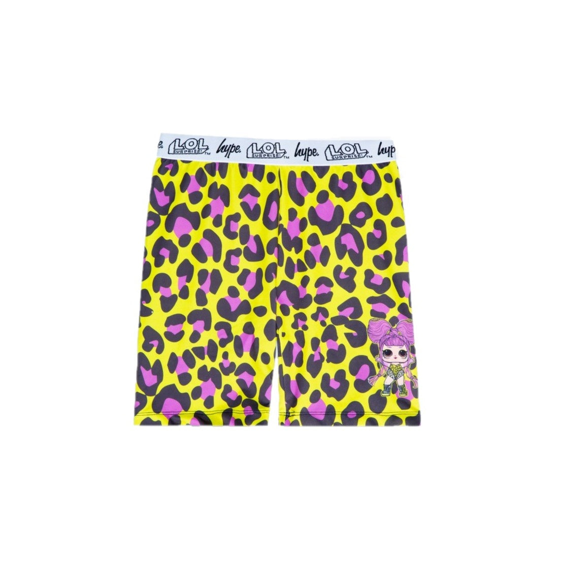 Yellow-Purple-Black - Front - Hype Childrens-Kids LOL Surprise Alto Cycling Shorts