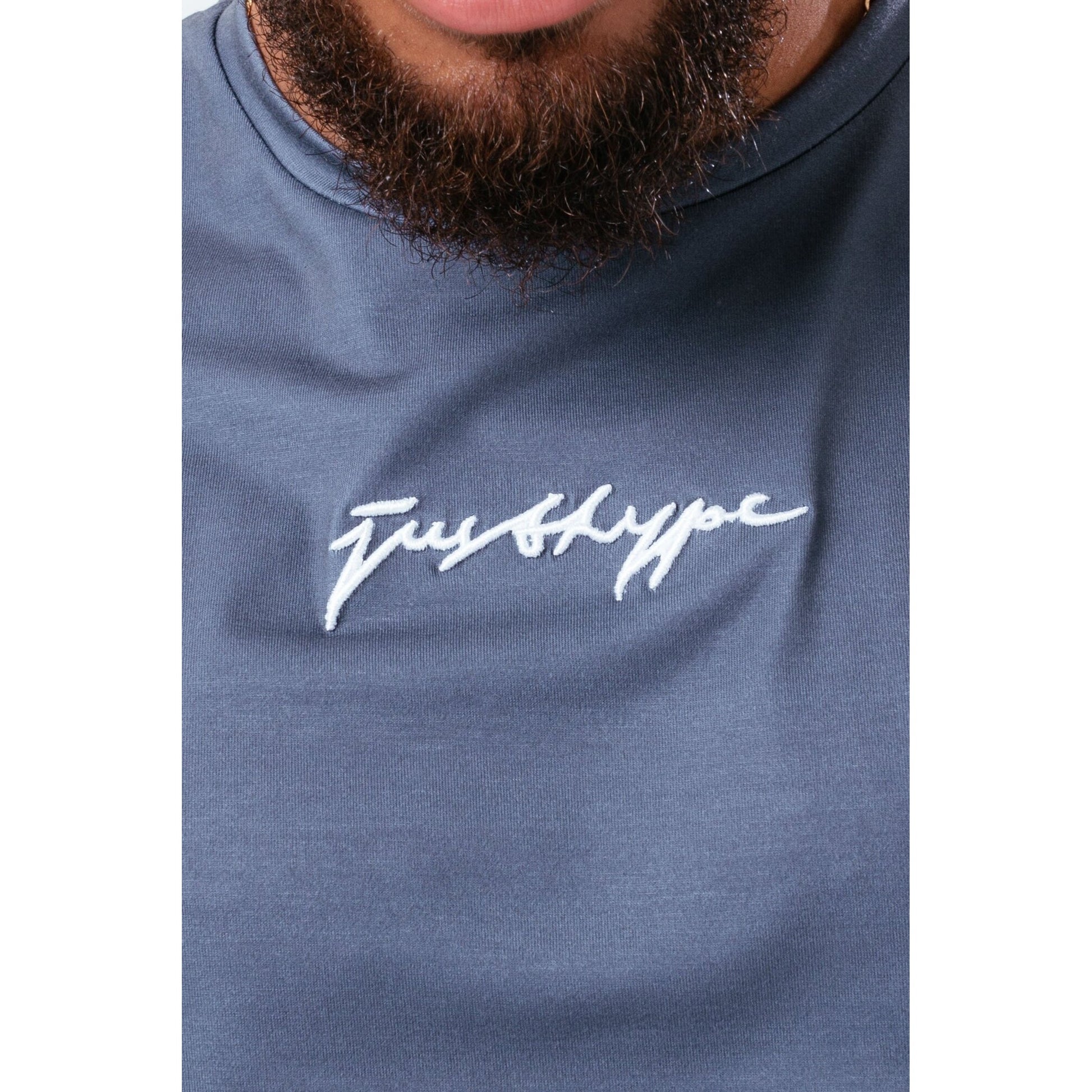 Grey - Side - Hype Mens Dye Line T-Shirt