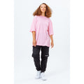 Pink - Side - Hype Unisex Adult Back Print Continu8 Oversized T-Shirt