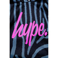 Black - Close up - Hype Girls Zebra Print Hooded Dress