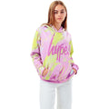 Pink-Yellow - Front - Hype Childrens-Kids Marble Hoodie
