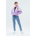 Multicoloured - Side - Hype Girls Rainbow Cropped Puffer Jacket