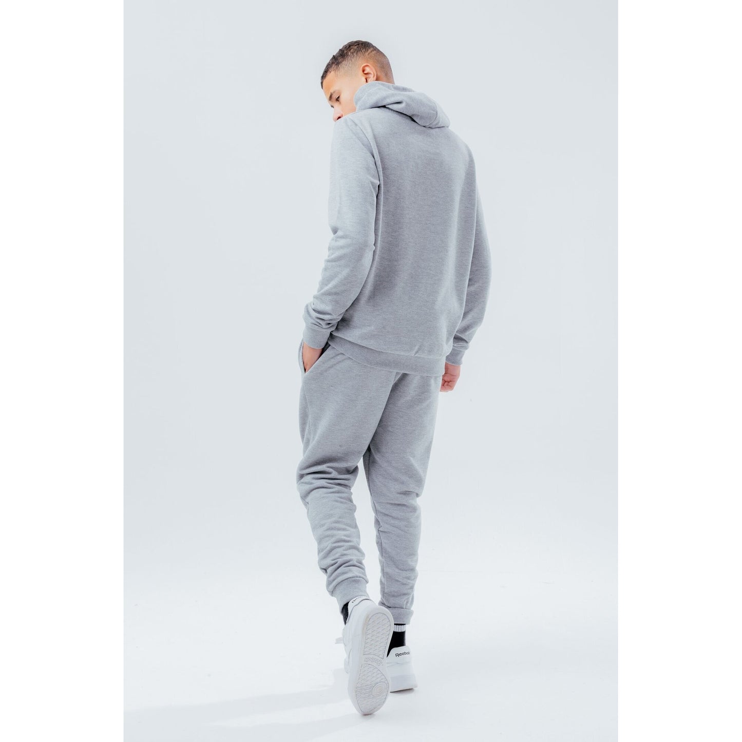 Grey Marl - Side - Hype Childrens-Kids Script Marl Tracksuit Set