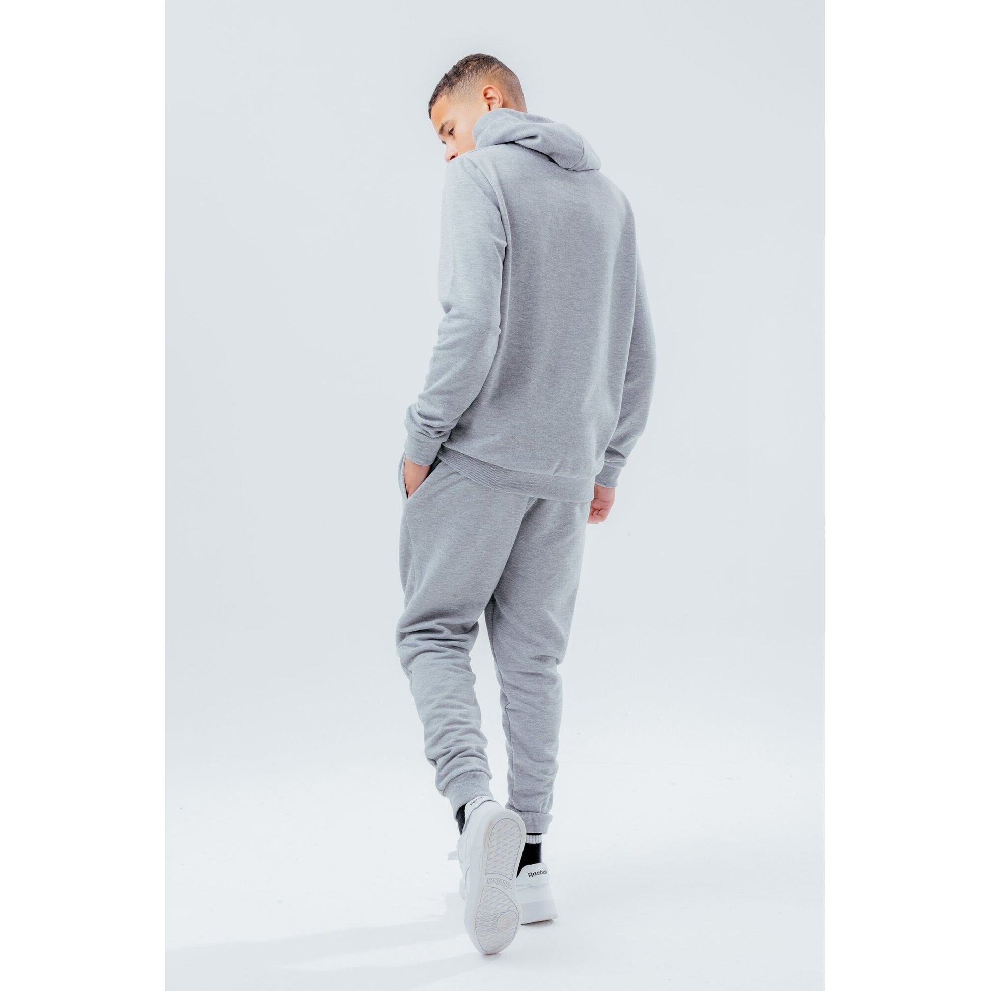 Grey Marl - Side - Hype Childrens-Kids Script Marl Tracksuit Set