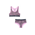 Pink-Brown - Front - Hype Girls Disco Leopard Underwear Set