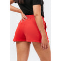 Red - Back - Hype Womens-Ladies Baggy High Waist Jersey Shorts