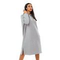 Grey - Front - Hype Womens-Ladies Oversized Hoodie Dress