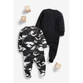 Black-White - Side - Hype Baby Sleepsuit Set (Pack of 2)