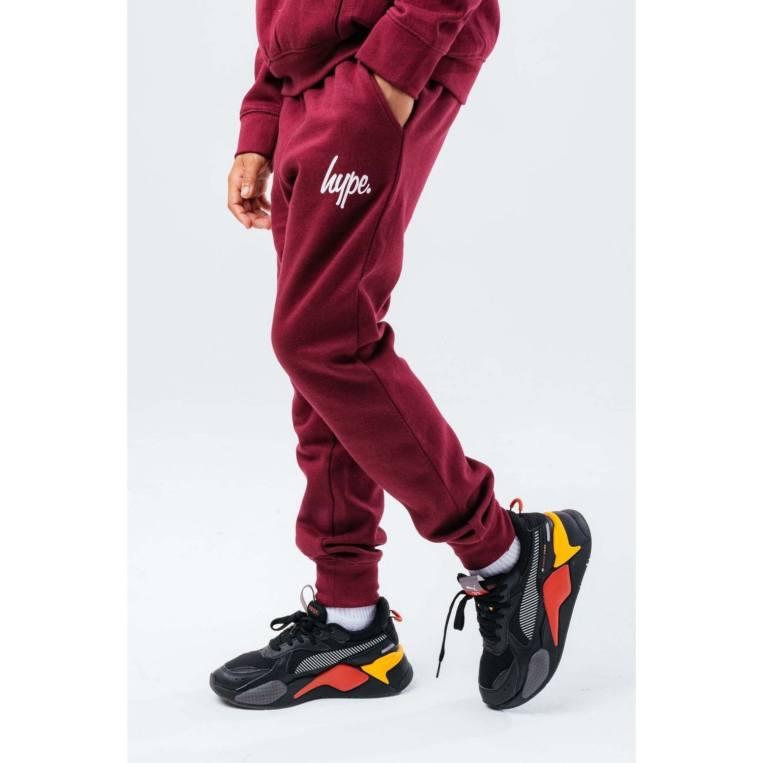 Burgundy - Lifestyle - Hype Childrens-Kids Script Tracksuit Set