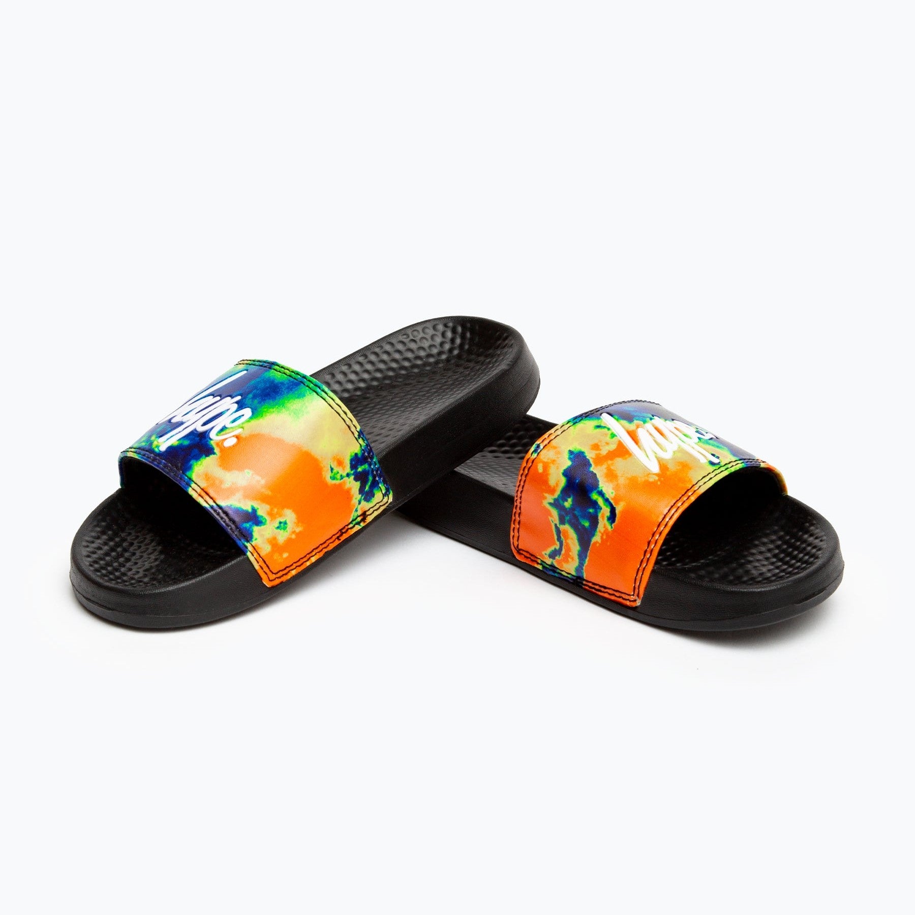 Black-Orange-Green - Lifestyle - Hype Childrens-Kids Heat Clouds Script Sliders