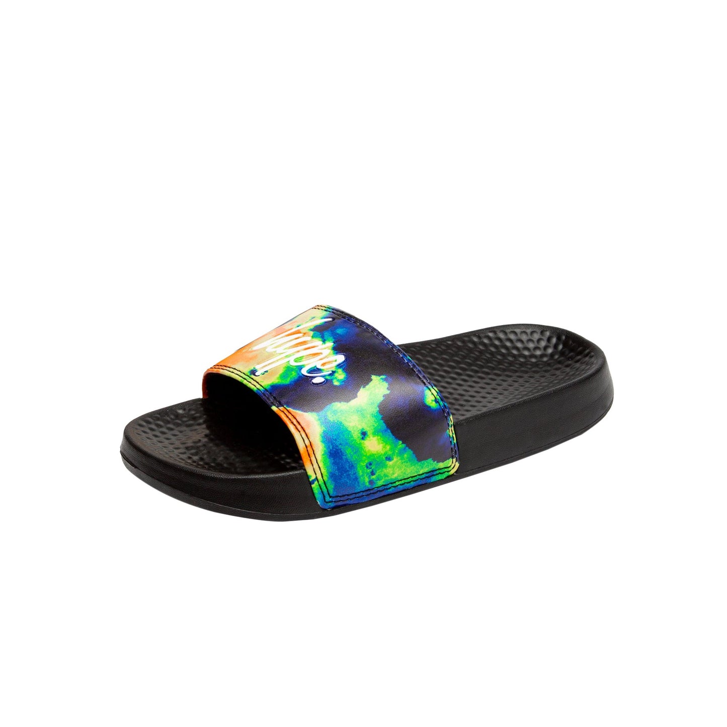 Black-Orange-Green - Front - Hype Childrens-Kids Heat Clouds Script Sliders