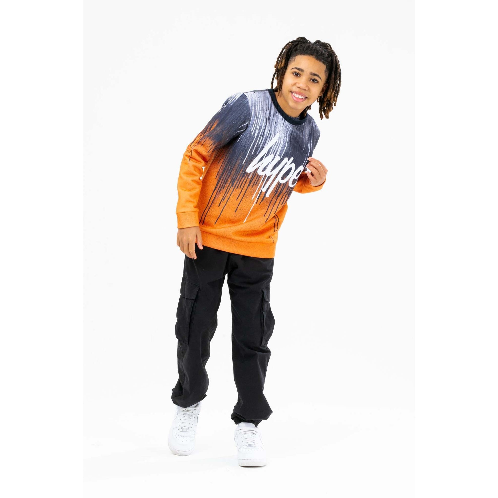 Orange-White-Graphite - Back - Hype Boys Drips Sweatshirt