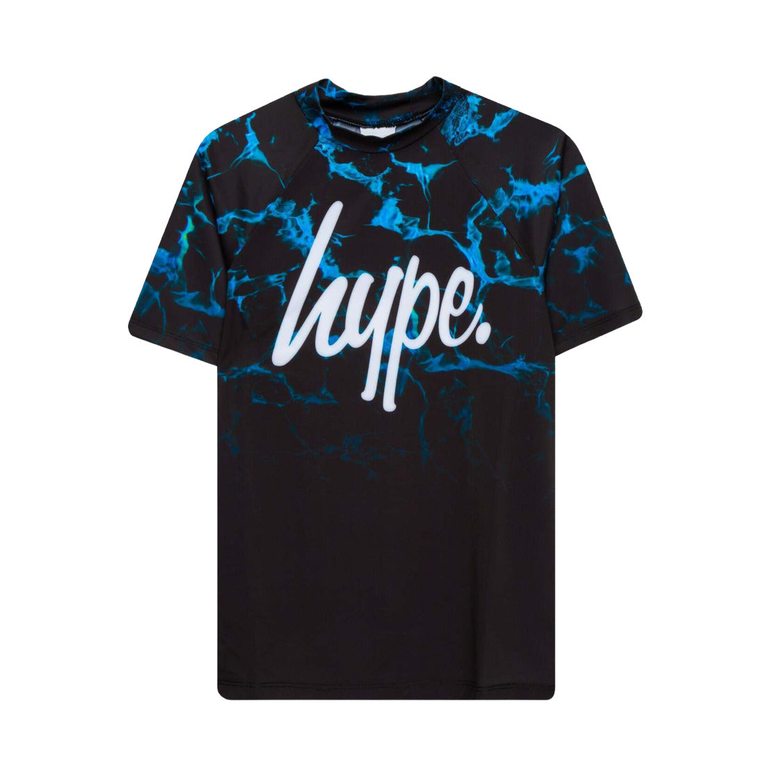 Black-Blue - Front - Hype Boys Marble Effect Rash Guard