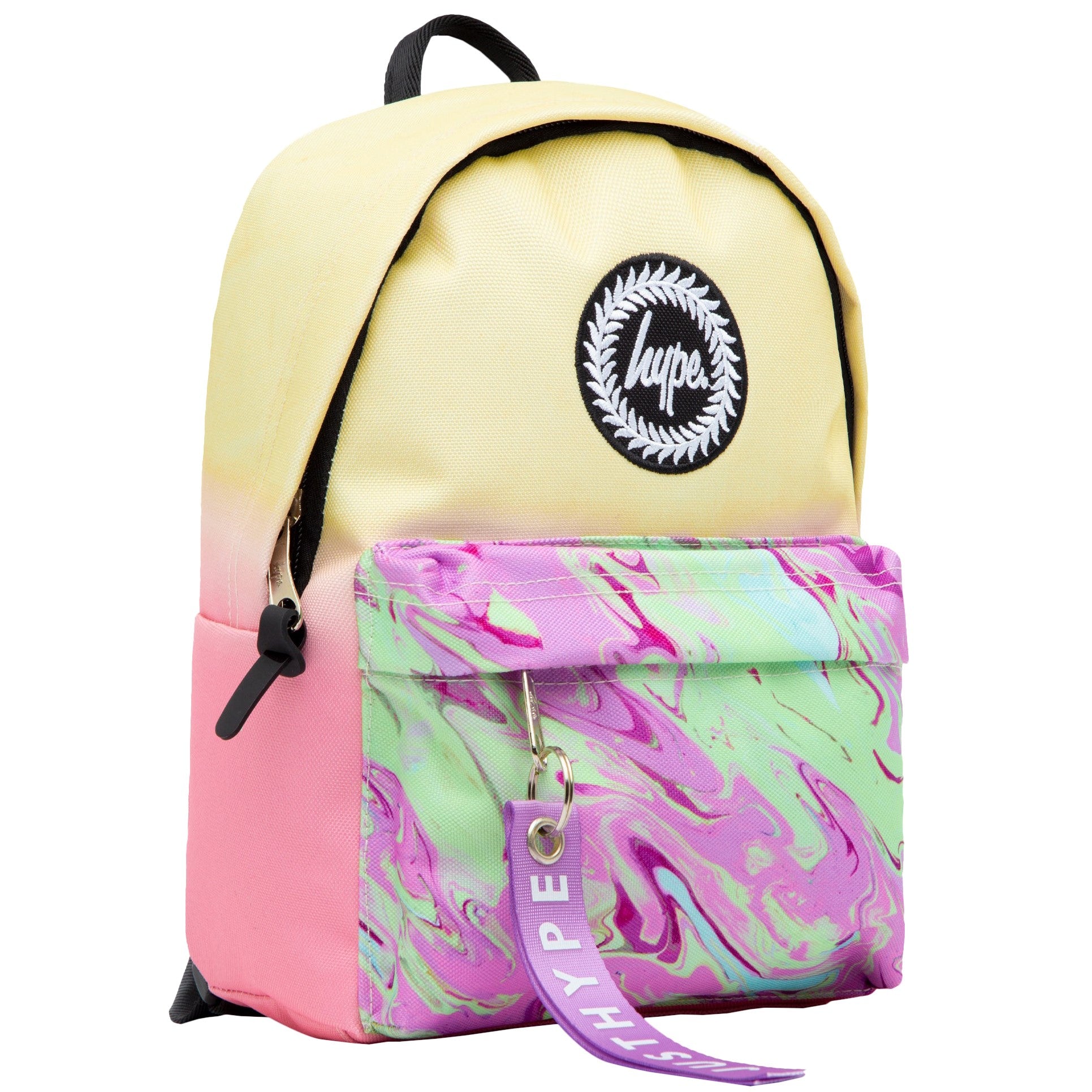Yellow-Pink-Green - Front - Hype Gradient Marble Mini Backpack