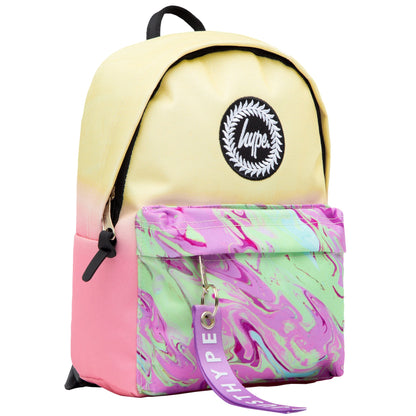 Yellow-Pink-Green - Front - Hype Gradient Marble Mini Backpack
