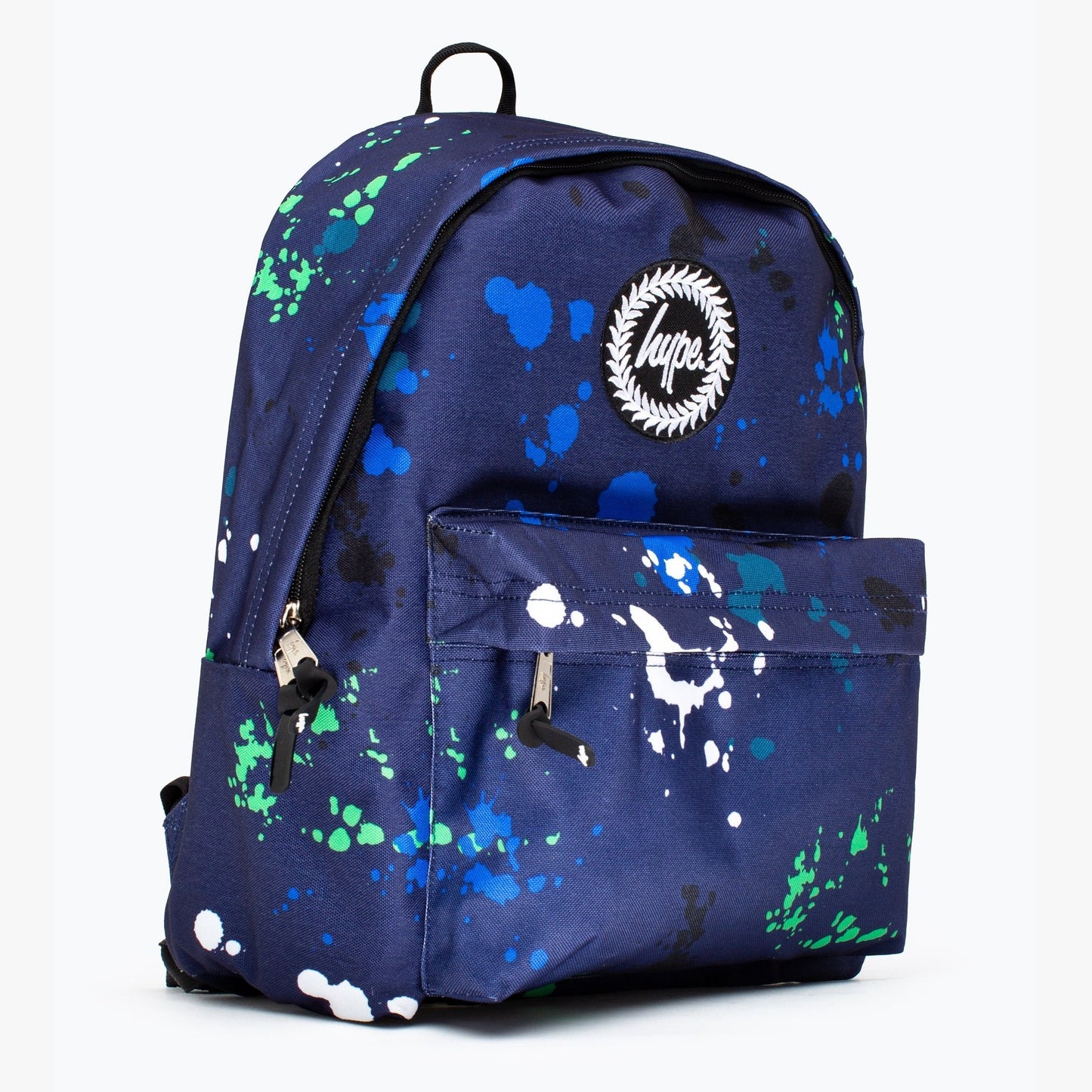 Blue-Green-White - Side - Hype Paint Splatter Backpack