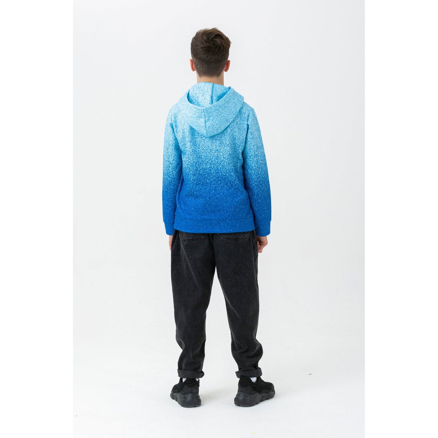 Blue - Back - Hype Boys Speckle Fade Hoodie