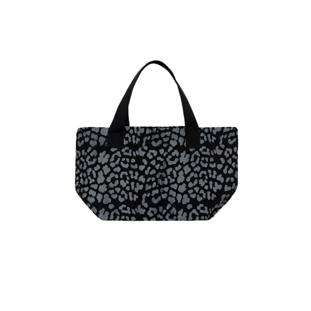 Black-Grey - Back - Hype Leopard Print Maxi Tote Bag
