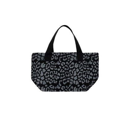 Black-Grey - Back - Hype Leopard Print Maxi Tote Bag