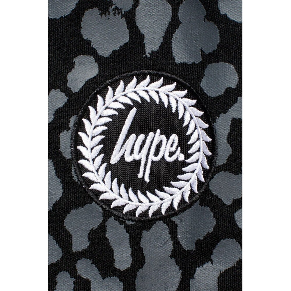 Black-Grey - Side - Hype Leopard Print Maxi Tote Bag