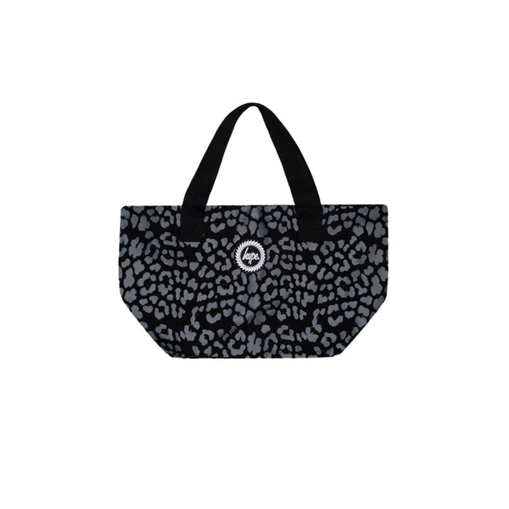 Black-Grey - Front - Hype Leopard Print Maxi Tote Bag