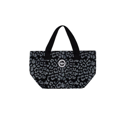 Black-Grey - Front - Hype Leopard Print Maxi Tote Bag