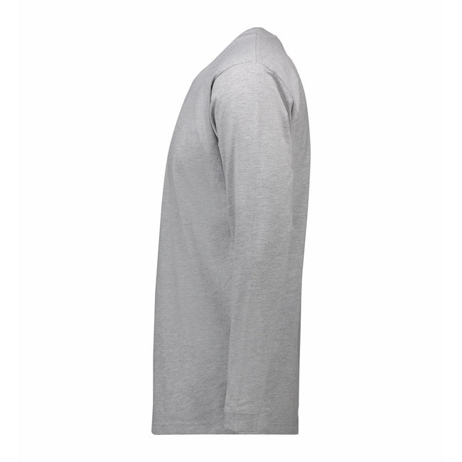 Grey melange - Back - ID Mens Pro Wear Regular Fitting Long Sleeve T-Shirt