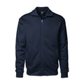 Navy - Front - ID Mens Full Zip Regular Fitting Brushed Sweatshirt