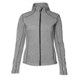 Grey melange - Front - ID Womens-Ladies Contrast Full Zip Fitted Long Sleeve Sweatshirt