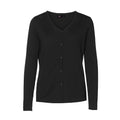 Black - Front - ID Womens-Ladies Fitted Button Up Cardigan