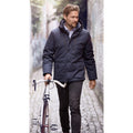 Navy - Back - ID Mens Padded Smart Winter Parka Jacket