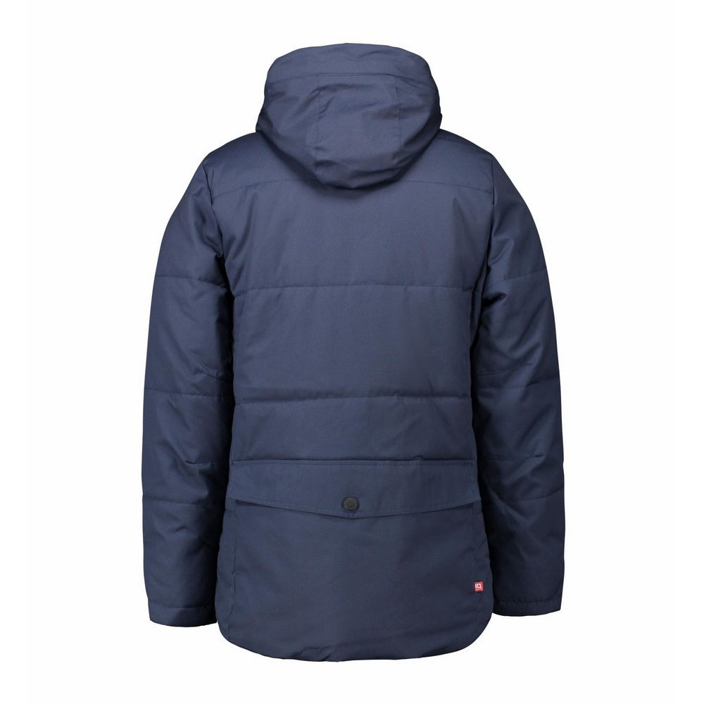 Navy - Side - ID Mens Padded Smart Winter Parka Jacket