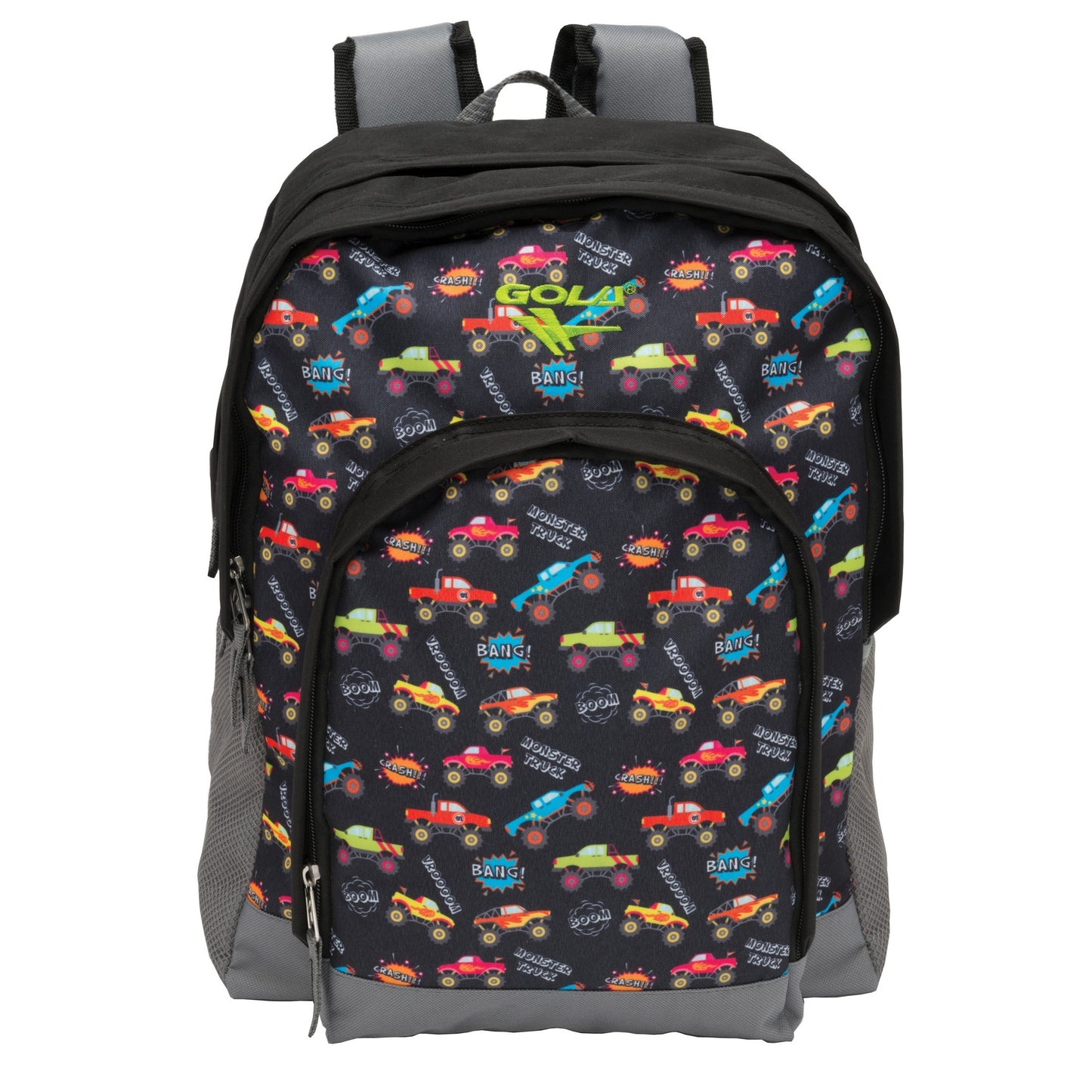Black-Grey - Front - Gola Monster Trucks Backpack
