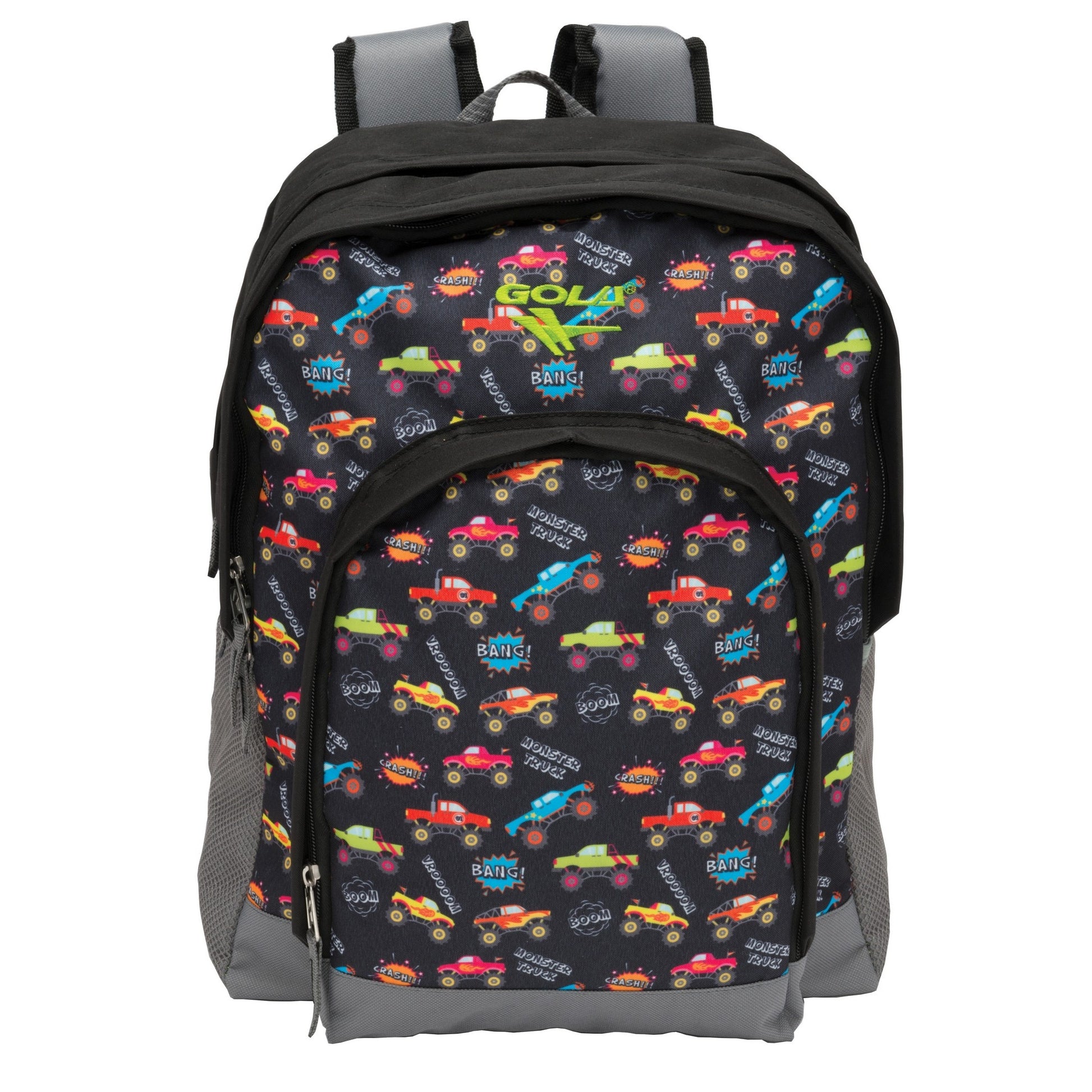 Black-Grey - Front - Gola Monster Trucks Backpack