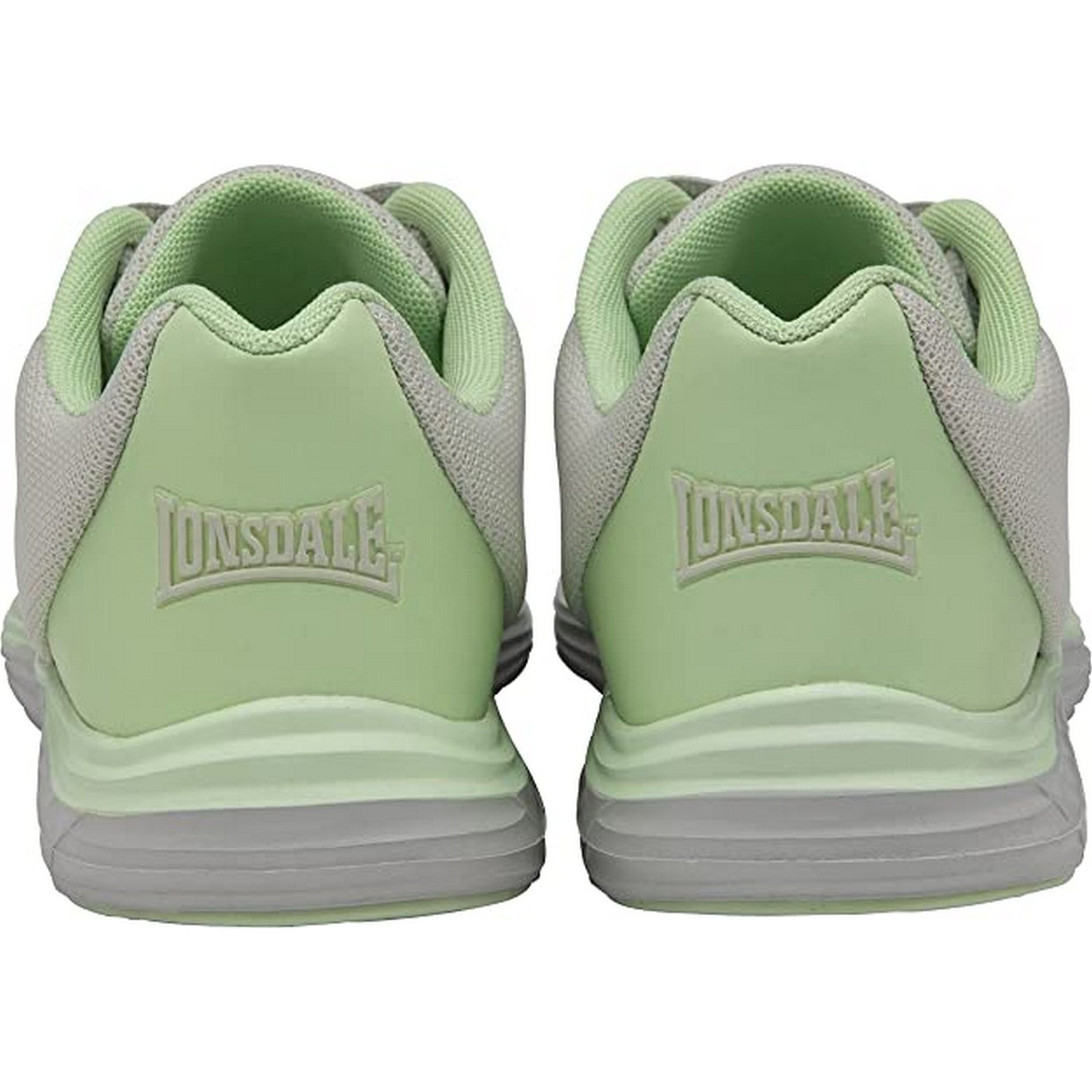 Arcade White-Patina Green - Back - Lonsdale Womens-Ladies Stamford Lace Up Trainers