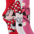 Red-White-Pink - Back - Disney Minnie Mouse Childrens Girls Official Patterned Socks (Pack Of 3)